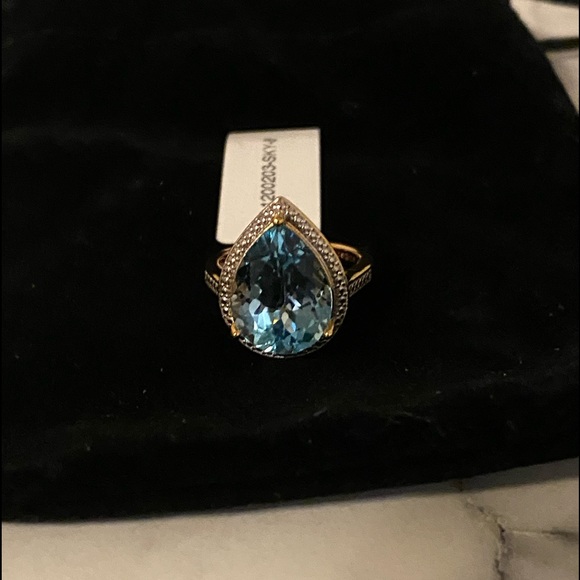 NWT Sky blue certified topaz 18k goldplated ring - Picture 13 of 13